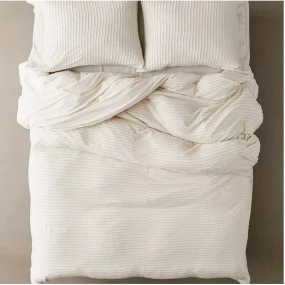 Urban Outfitters Derby Textured Jersey Duvet Cover Twin XL Cream